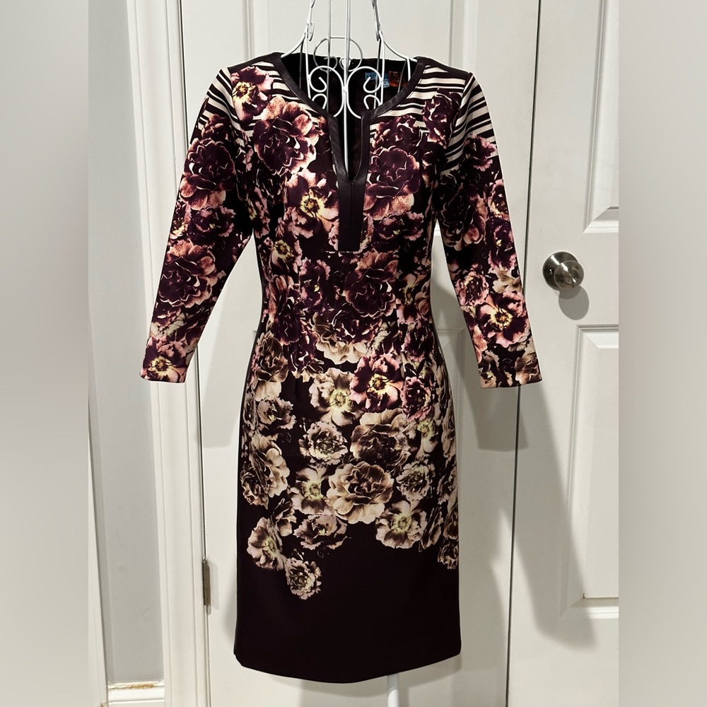 Antonio Melani eggplant floral midi size 0